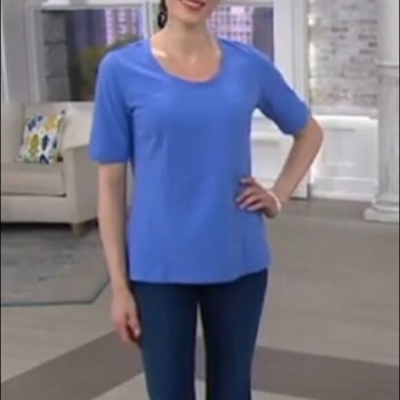 Bob Mackie Essential Elbow Sleeve T-Shirt - Picture 1 of 5